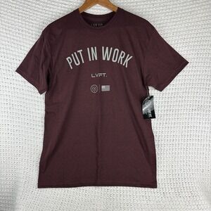 Live Fit LVFT Put In Work Shirt Mens Medium Maroon Graphic Tee